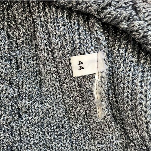 Amina Rubinacci Cable Knit Crewneck Cardigan Sweater  in Gray 8 - Picture 10 of 11